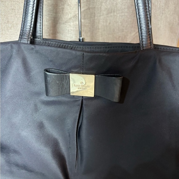 Kate Spade New York Ruby Nylon Leather Trimmed Tote w/Bow on front - Picture 2 of 14